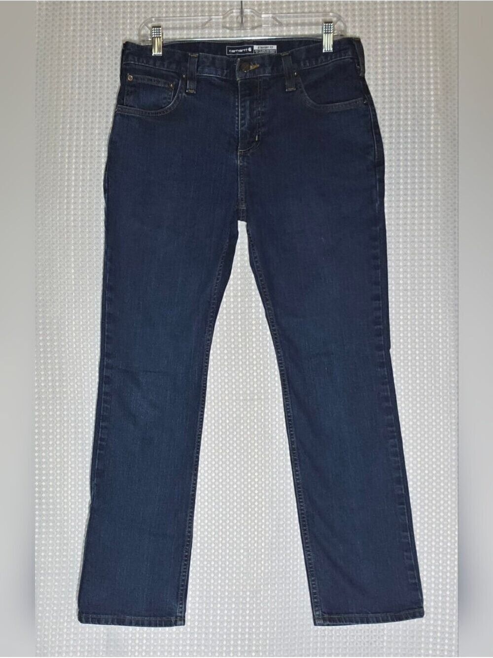 Carhartt Straight Fit Jeans 31x30 Dark Wash Workwear Denim Durable Men’s - Picture 5 of 10